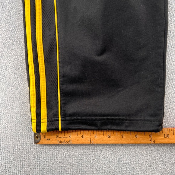 Y2K adidas Firebird Track Pants Men XL Black Yellow 3 Stripe Loose Streetwear - Picture 6 of 11